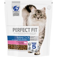 PERFECT FIT Indoor 1+ Croquettes pour chat stérilisé au boeuf  1,4kg