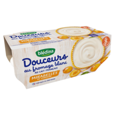 BLEDINA Douceur au fromage blanc pot dessert lacté aux mirabelles dès 8 mois  4x100g