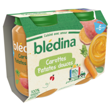 BLEDINA Petit pot carottes patates douces dès 6 mois 2x200g