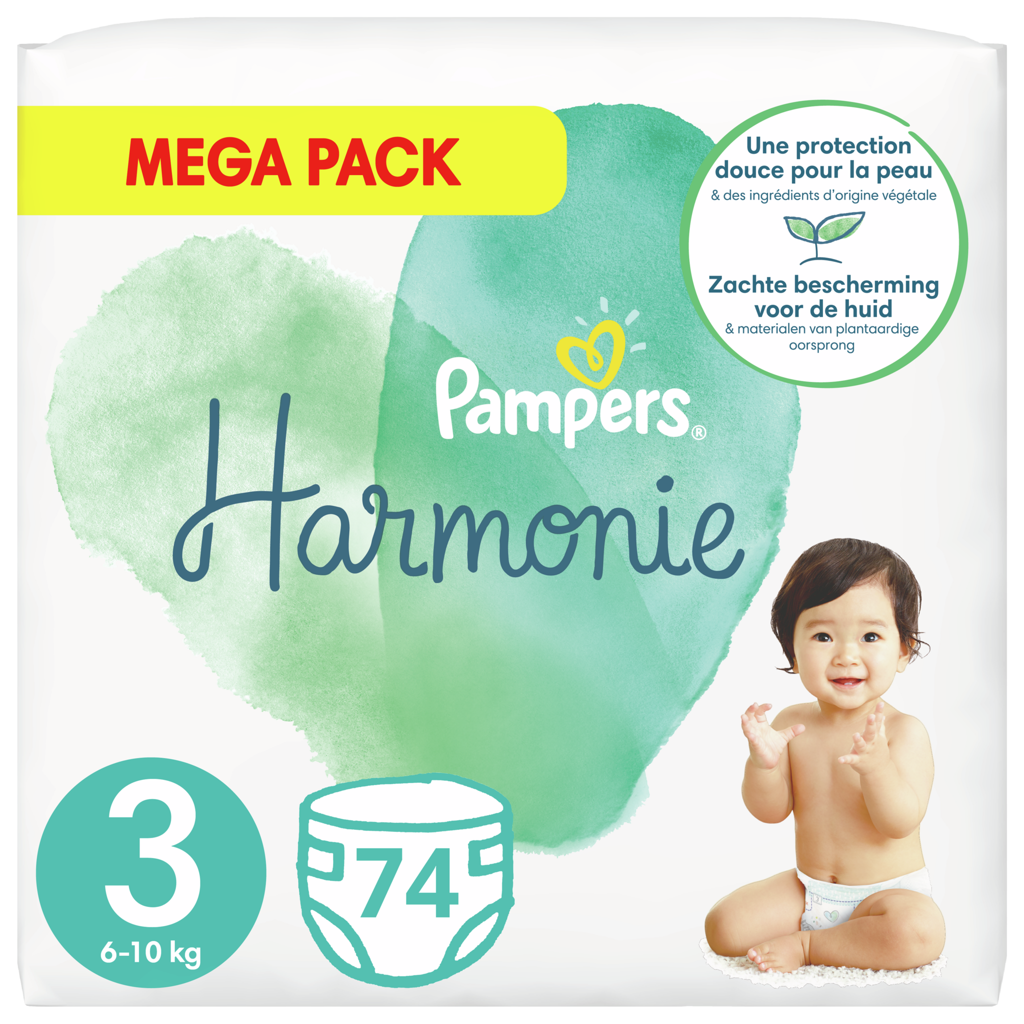 PAMPERS Harmonie couches taille 3 (6-10kg) 31 couches pas cher 