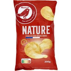 AUCHAN Chips nature à l'huile de tournesol 200g