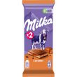 MILKA Tablette de chocolat au lait fourrée au caramel 2 pièces 2x100g