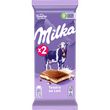 MILKA Tablette de chocolat au lait tendre au lait 2 pièces 2x100g