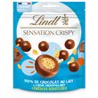 LINDT Sensation crispy billes de chocolat au lait cœur croustillant de céréales soufflées 140g