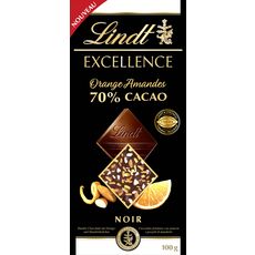 LINDT Tablette chocolat noir orange amandes 70% 100g
