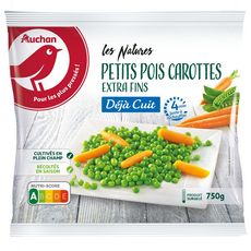 AUCHAN Petits pois carottes minute extra fins 5 portions 750g