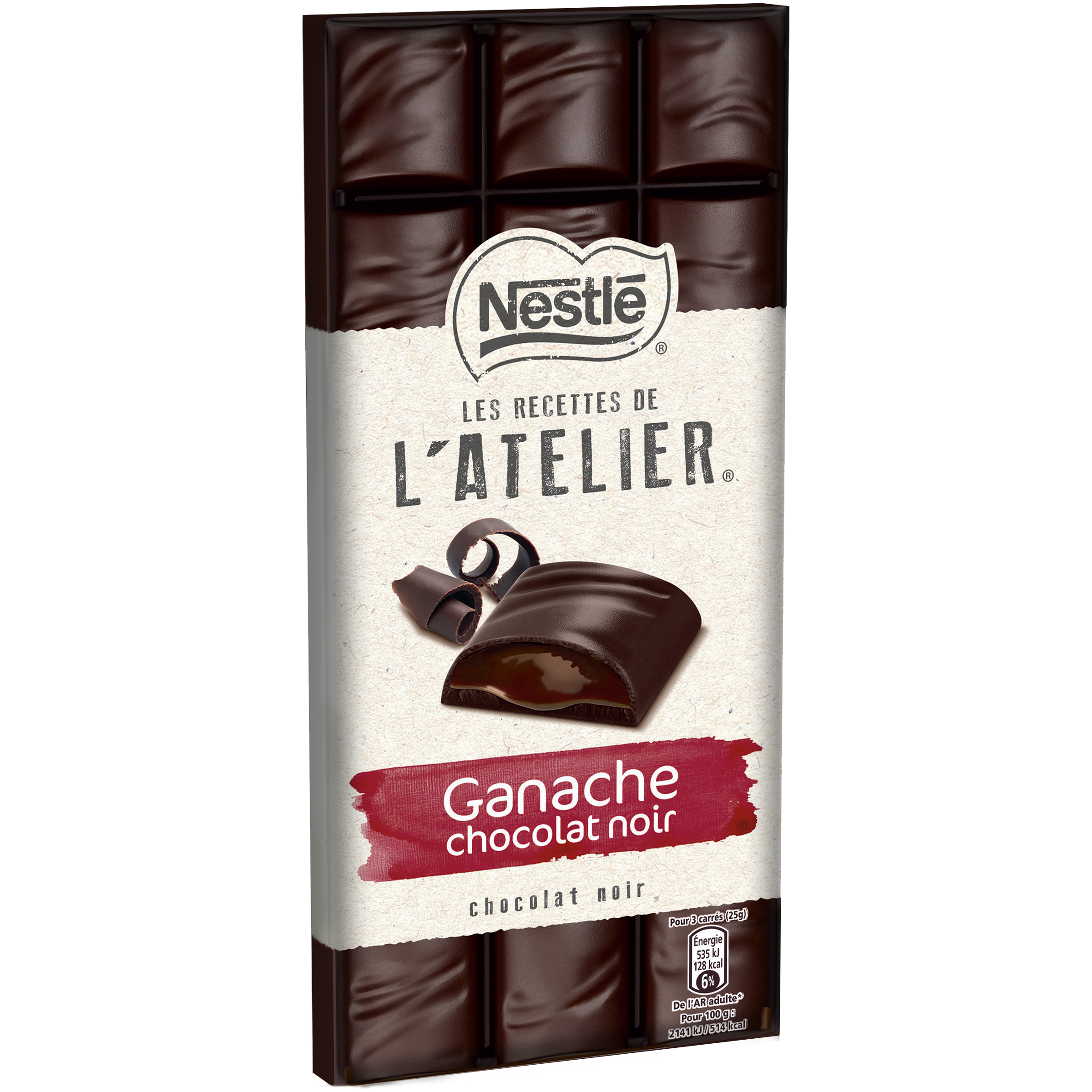 Les recettes de l'atelier Nestlé Chocolat au lait fourré praliné 143g 