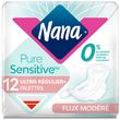 NANA Pure sensitive serviettes hygiéniques avec ailettes ultra régulier 12 seviettes