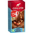 COTE D'OR Tablette chocolat au lait amandes caramélisés et pointe de sel 4 tablettes 4x180g