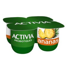 ACTIVIA Yaourts aux fruits bifidus ananas 4x125g 4x125g