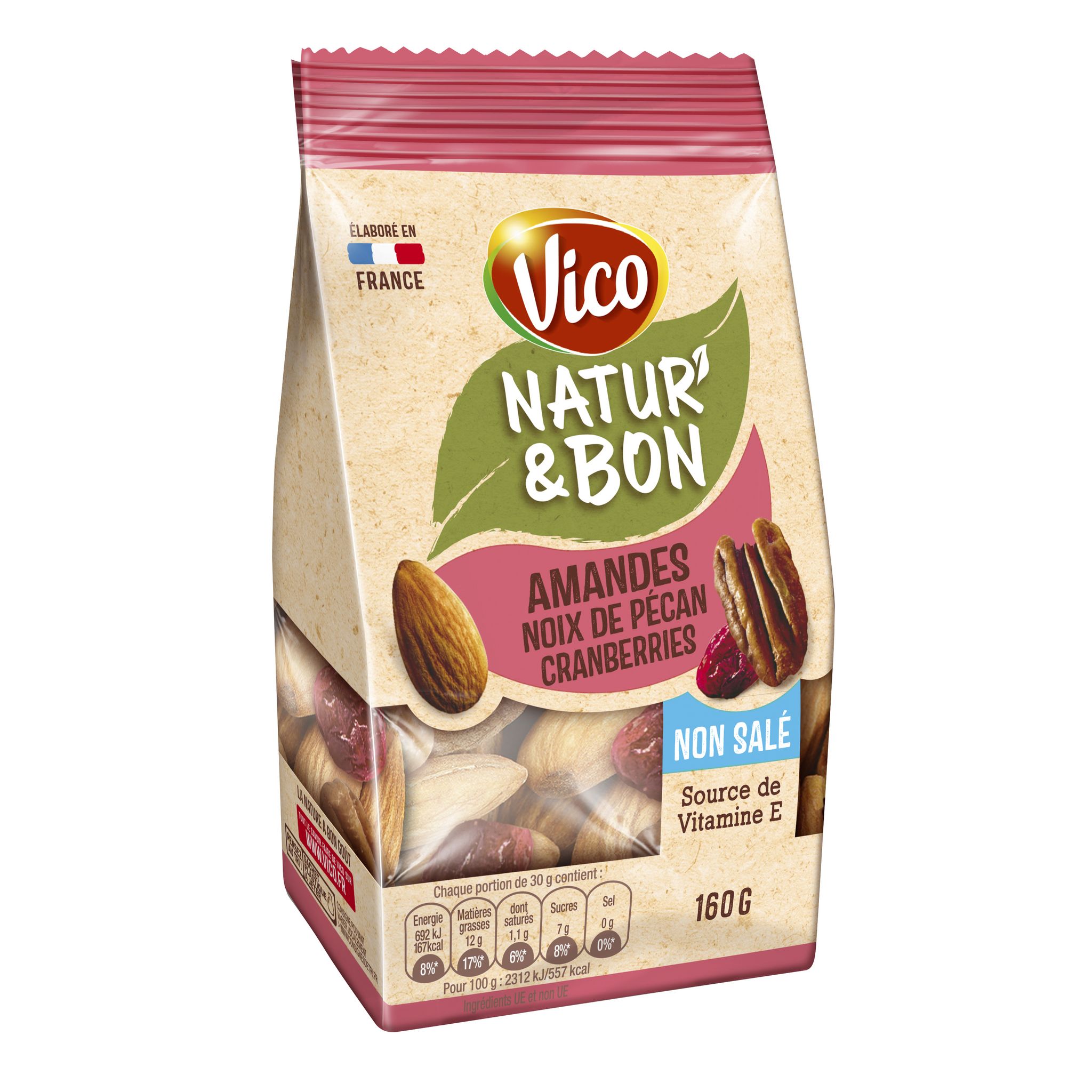 Promo NATUR' & BON AMANDES NON GRILLÉES NON SALÉES VICO chez