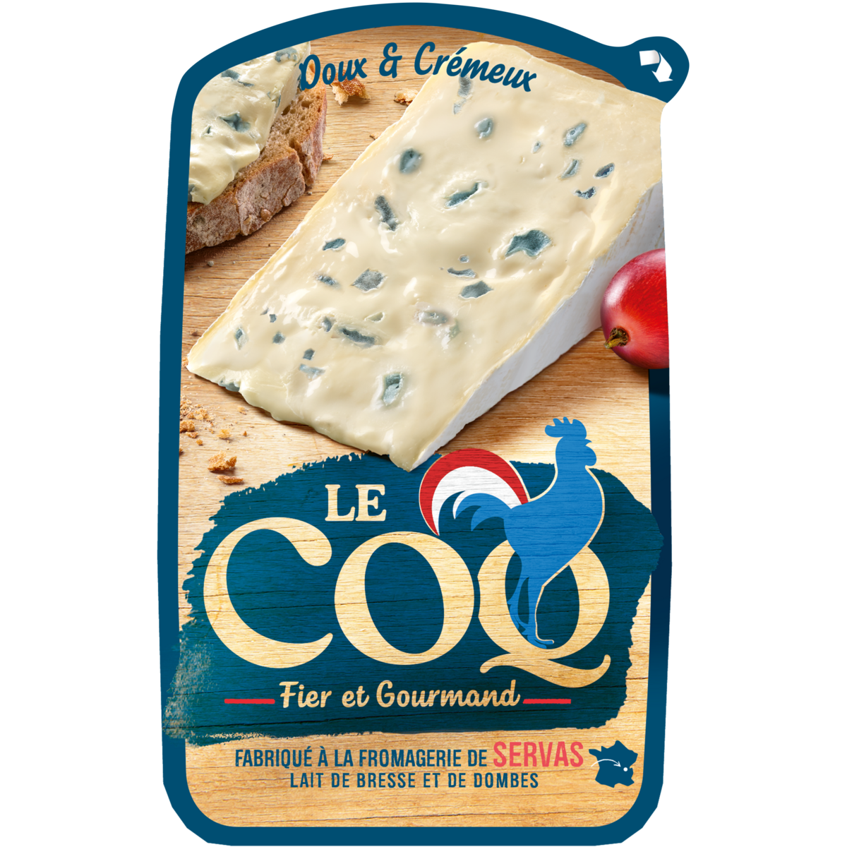 LE COQ Fromage à pate persillé doux et crémeux 125g pas cher Auchan.fr