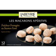 LABEYRIE Les Macarons apéritifs fraicheur fromagère au saumon fumé et graines de pavot 12 pièces 130g