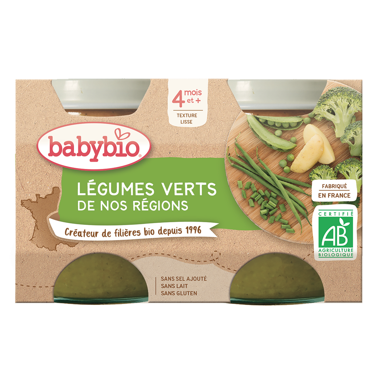 Babybio Petit Pot Legumes Verts Bio Des 4 Mois 2x130g Pas Cher A Prix Auchan