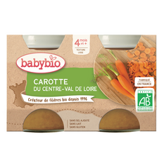 BABYBIO Petit pot carotte bio dès 4 mois 2x130g