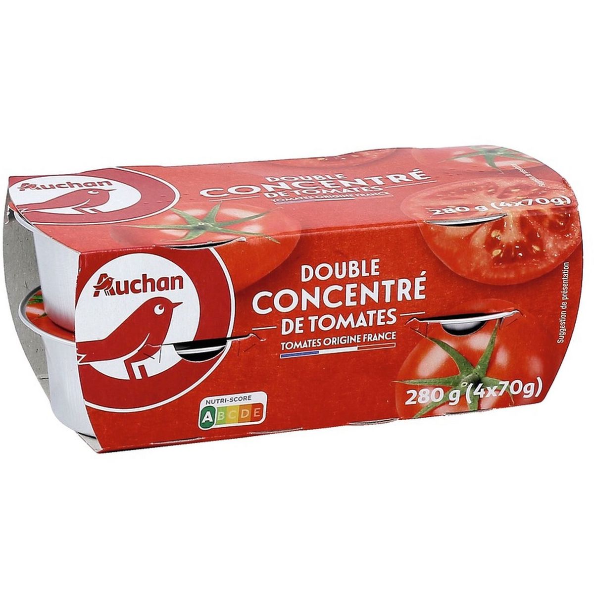 AUCHAN Double concentré de tomates 4x70g