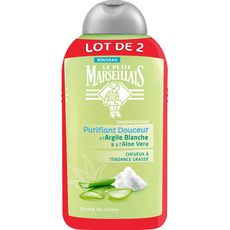 LE PETIT MARSEILLAIS Purifiant Douceur Shampoing à l'argile blanche et à l'aloe Vera  2x250ml