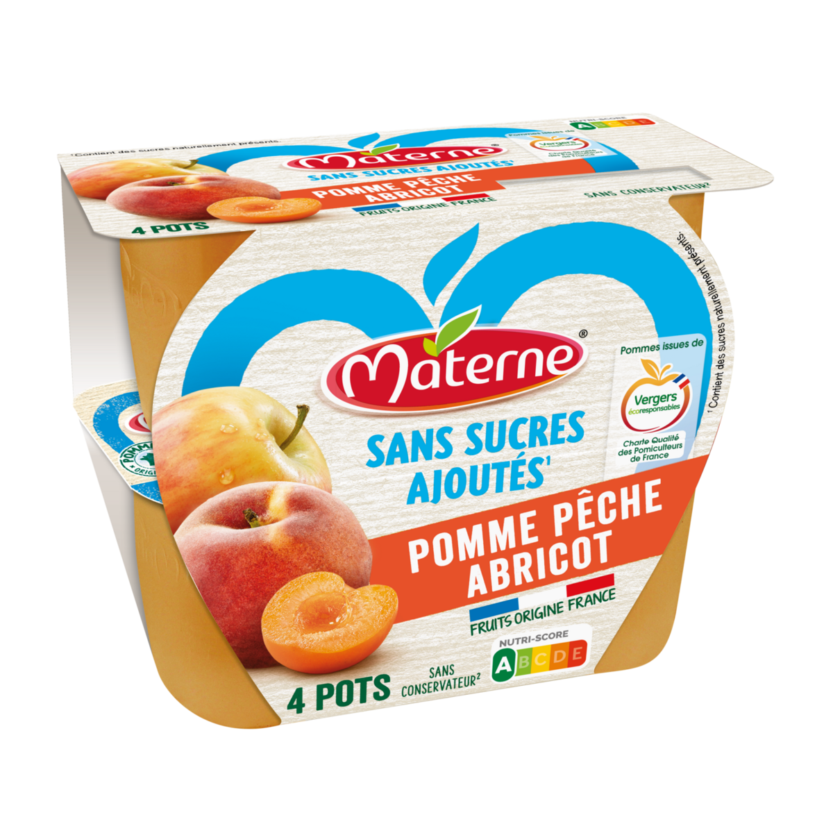 Materne Coupelle Pomme Peche Abricot Sans Sucres Ajoutes 4x100g Pas Cher A Prix Auchan