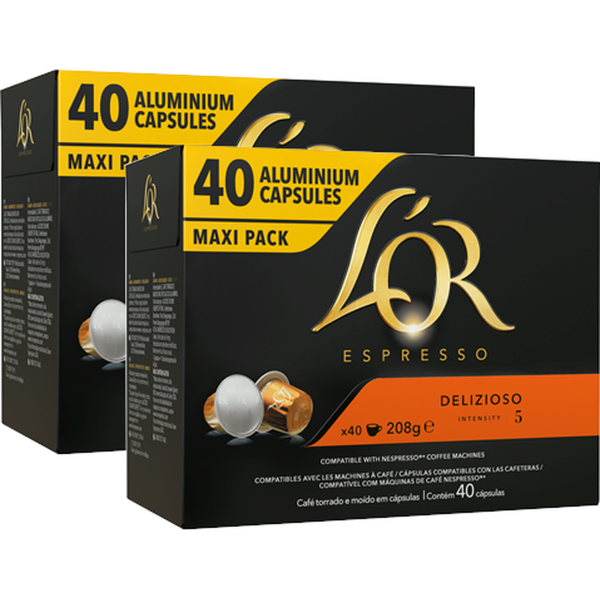 L'OR Espresso capsules de café Delizioso intensité 5 compatibles Nespresso  3x40 capsules pas cher 