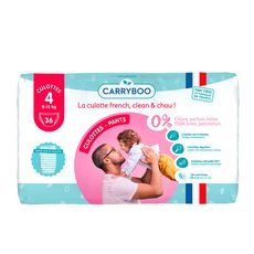 CARRYBOO Couches-culottes taille 4 (8-15kg ) 12h de protection 36 couches-culottes