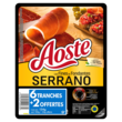 AOSTE Jambon cru de Serrano 6 tranches + 2 offertes 134g