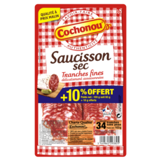 COCHONOU Saucisson sec tranches fines 34 tranches fines 93g+10% offert