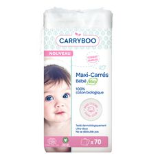 Carryboo Coton Maxi Carres Bio Pour Bebe 70 Cotons Pas Cher A Prix Auchan