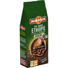 ALTER ECO Café en grains d'Ethiopie bio pur arabica 500g
