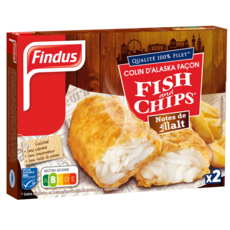 FINDUS Colin d'Alaska façon fish and chips notes de malt 2 pièces 240g