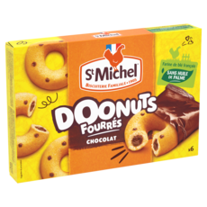 ST MICHEL Doonuts Gâteaux fourrés au chocolat sachets individuels 6 sachets 180g