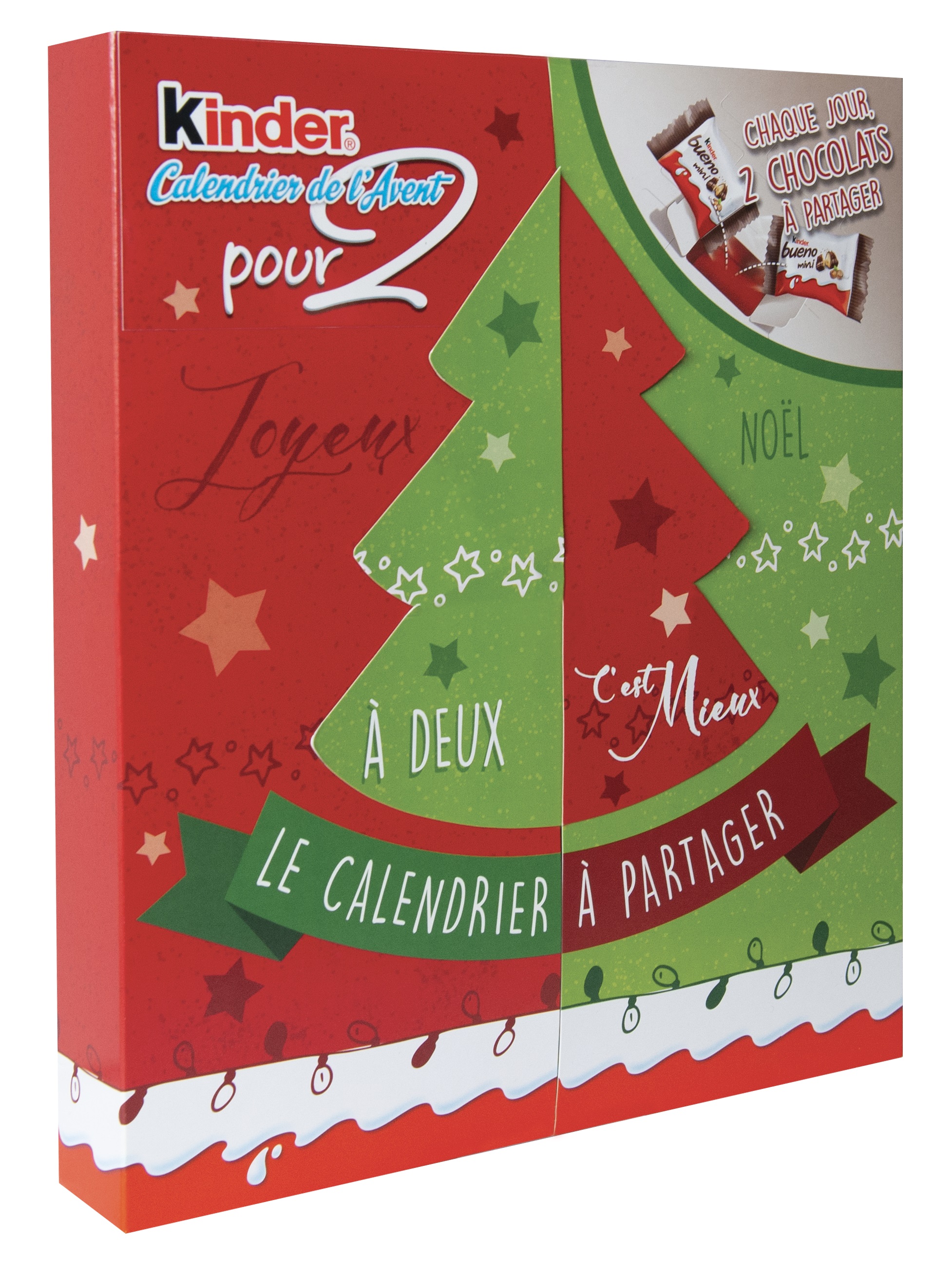 Lot de 2 calendriers de l'avent Kinder Bueno Chocolat au lait et