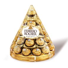 FERRERO Rocher Fines gaufrettes chocolat lait et noisettes en pyramide 28 pièces 350g