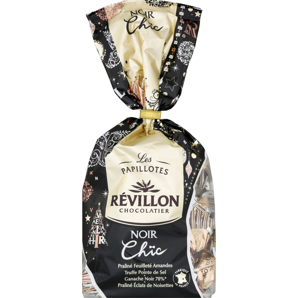 Revillon chocolatier Papillotes Noir/Lait/Blanc Magique 400 g : :  Epicerie