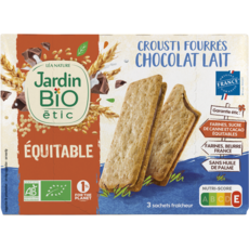 JARDIN BIO ETIC Crousti fourrés chocolat au lait 170g