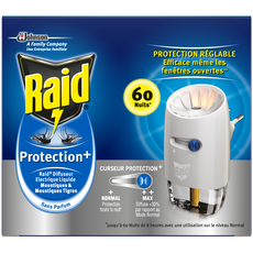 RAID Diffuseur électrique anti-moustiques avec curseur de protection efficace 60 nuits 1 diffuseur