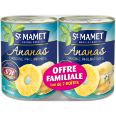 ST MAMET Ananas en tranches origine Philippines Lot de 2 2x570g