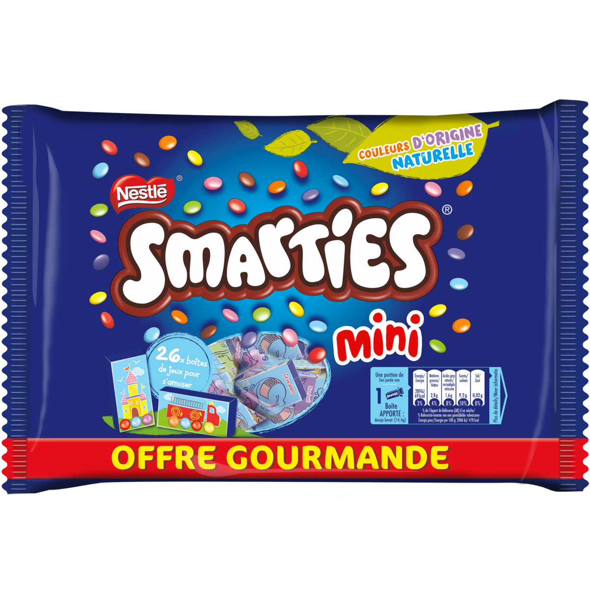 SMARTIES Mini bonbons de chocolat au lait dragéifiés 375g pas cher 