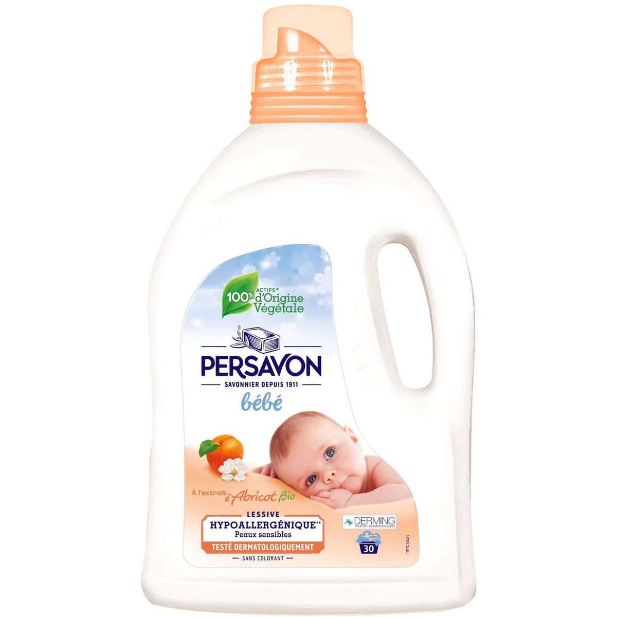 Persavon Lessive Liquide Bebe Hypoallergenique Peaux Sensibles A L Extrait D Abricot Bio 30 Lavages 1 5l Pas Cher A Prix Auchan