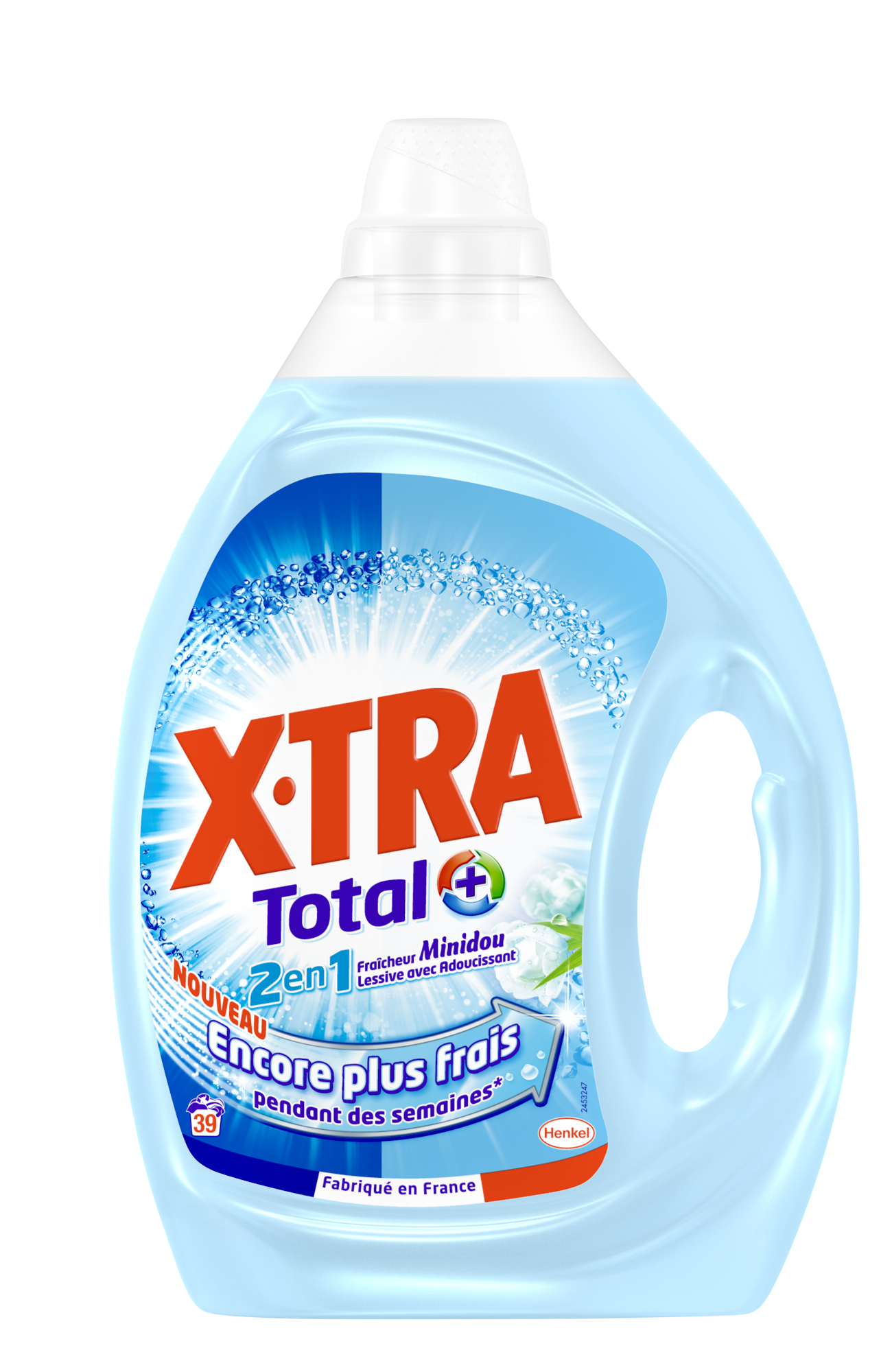 Promo Xtra les 80 doses de lessive liquide fraîcheur ou les 80 doses de lessive  liquide total + encore plus frais chez Stokomani