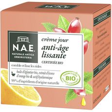 N.A.E Crème jour anti-âge bio huile d'églantier extrait d'écorce d'orange et actif hyaluronique 50ml