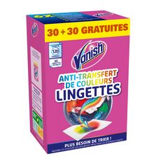 VANISH Lingettes Anti-décoloration 120 lavages x30 +30 offertes