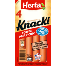 HERTA Knacki réduit en sel 4 pièces 140g
