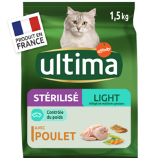 ULTIMA Croquettes light pour chat stérilisé 1,5kg