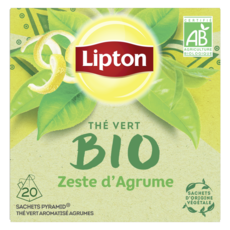 LIPTON Thé vert bio aux agrumes 20 sachets 30g