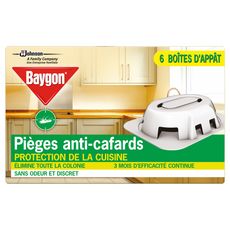 BAYGON Boîtes d'appât pièges anti-cafards pour la cuisine 6x3 mois 6 boîtes