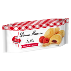 BONNE MAMAN Biscuits sablés fourrés framboise sésame 14 biscuits 150g