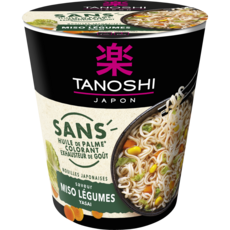 TANOSHI Nouilles japonaises saveur miso légumes et yasai cup 1 personne 68g