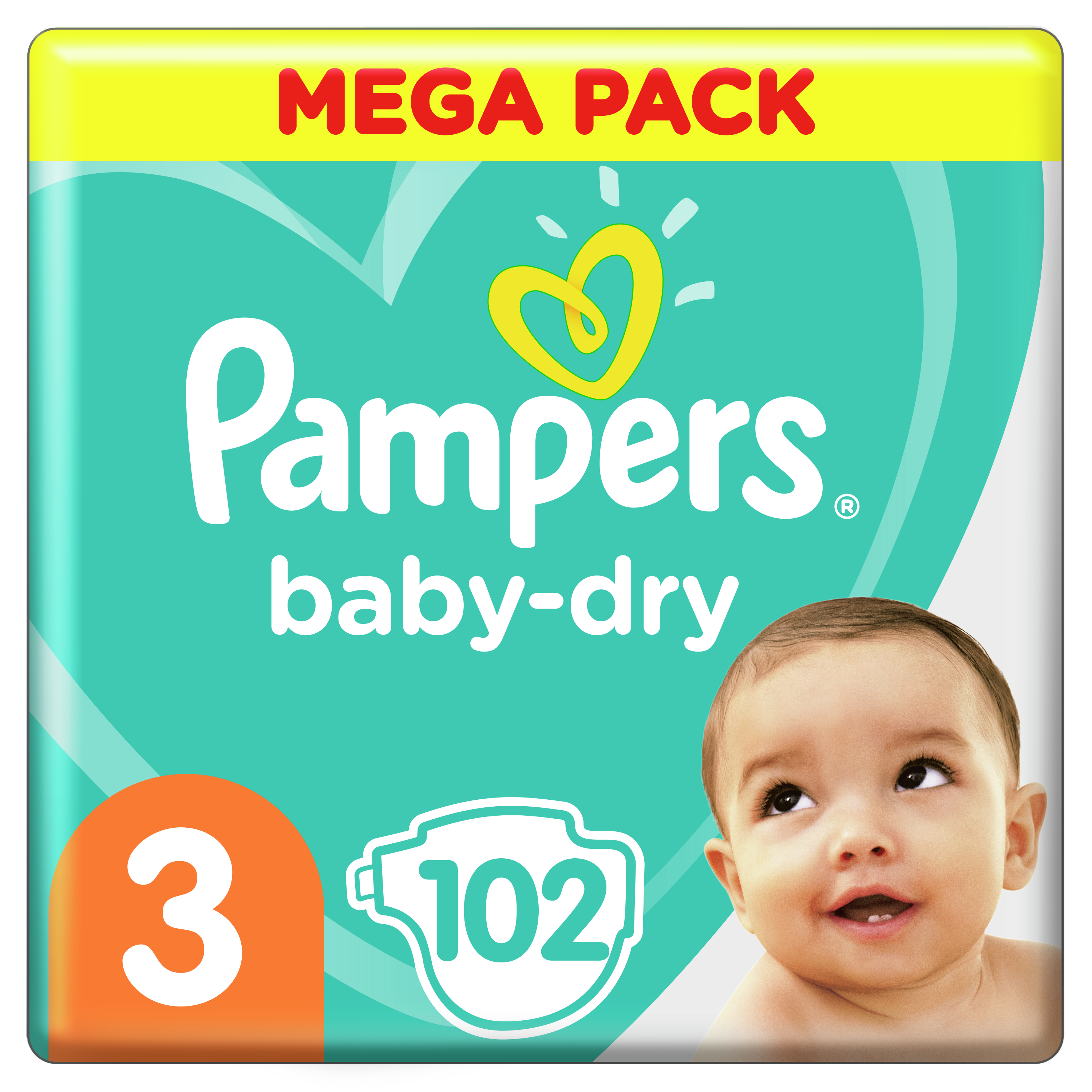 Pampers baby-dry taille 3 - BIG PACK - 80 pièces - 6 à 10 kg - 12h de  protection