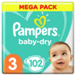 PAMPERS Baby-dry couches taille 3 (6 à 10kg) 102 couches
