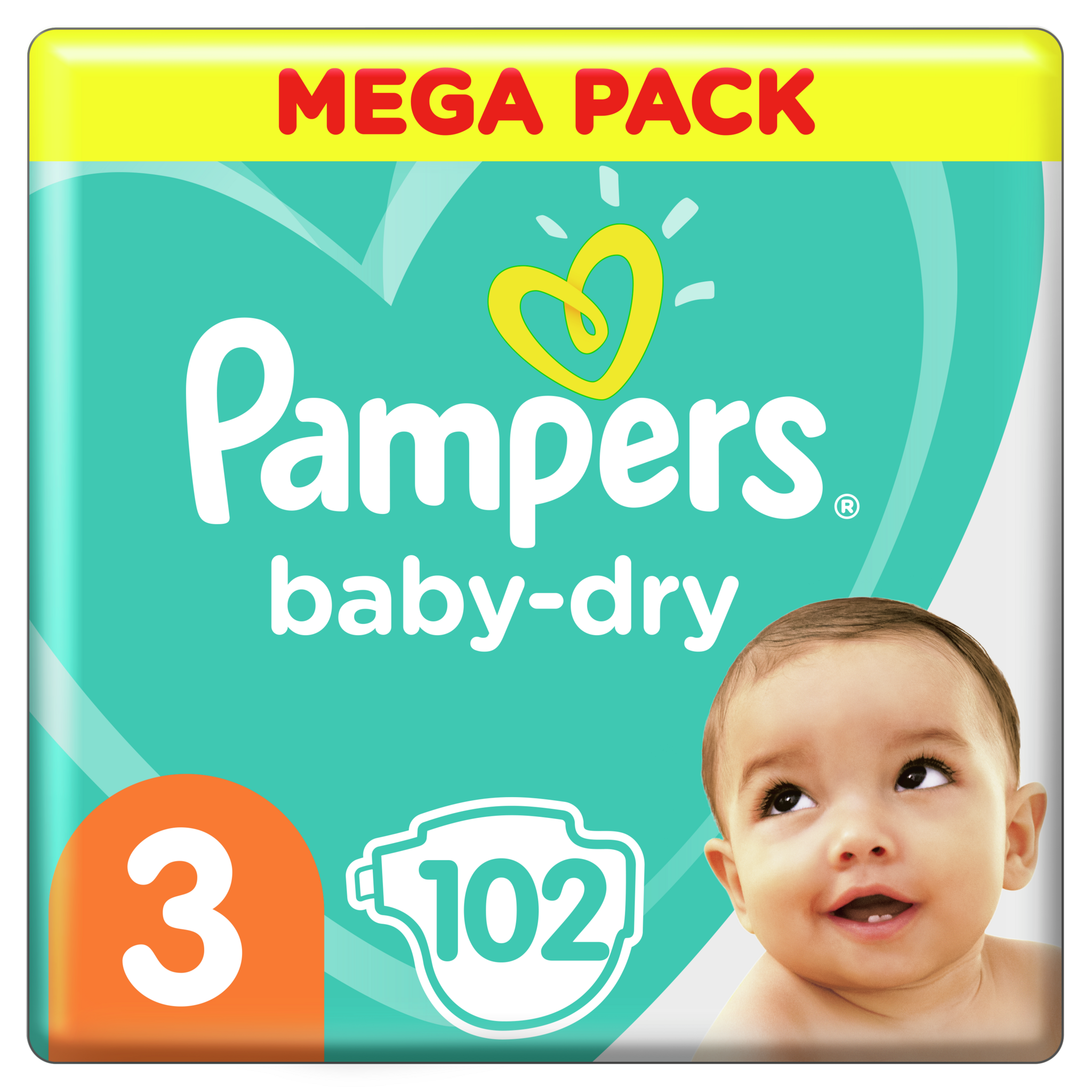 PAMPERS Baby-dry couches taille 3 (6 à 10kg) 102 couches pas cher 